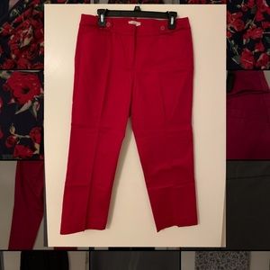 Anne Taylor Loft Fabric Red / Pink Crop Pants